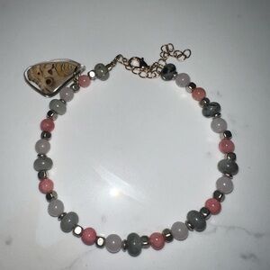 Pink and Gray Beaded bracelet